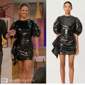 NWT RHODE PIA Mini Dress Patent Black Size 8